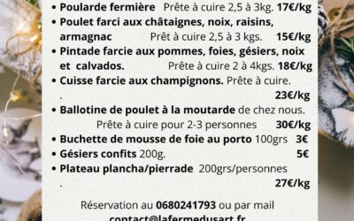 Pensez à réserver votre volaille pour Noël et Nouvel-an.