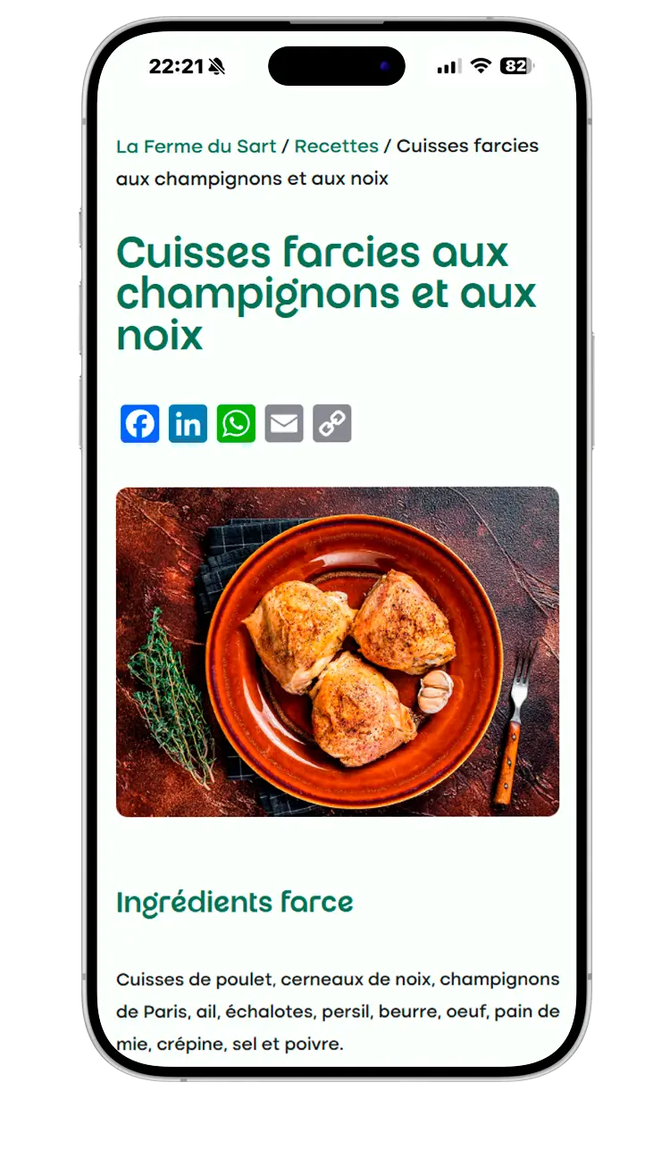 Recettes de la Ferme du Sart